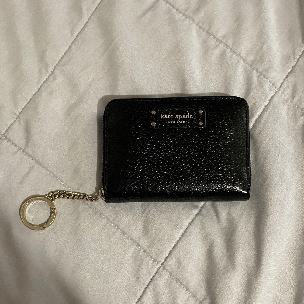 Kate Spade Black Leather Keychain Pouch